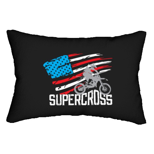 Supercross Motocross Racing Biker Lumbar Pillows