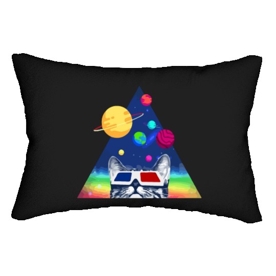 3D Space Cat Lumbar Pillows