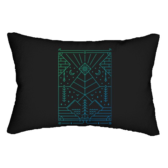 Tropical Geometric Abstract 3 Lumbar Pillows