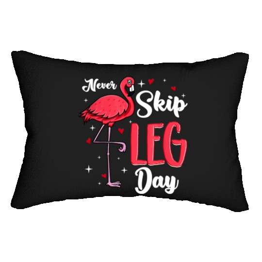 Flamingo Never Skip Leg Day Funny Gym Flamingo Lumbar Pillows