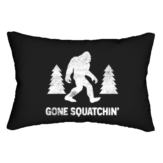 Gone Squatchin Bigfoot Sasquatch Distressed Lumbar Pillows