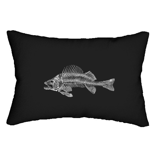 Fish water sea fisherman fishing skull bones Lumbar Pillows