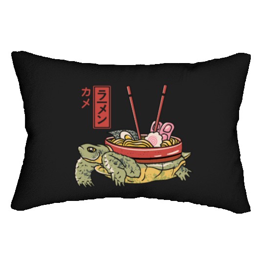 Turtle I Just Really Love Ramen Lumbar Pillows