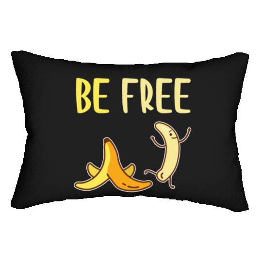 Be Free Funny Naked Cute Banana Fruit Lumbar Pillows