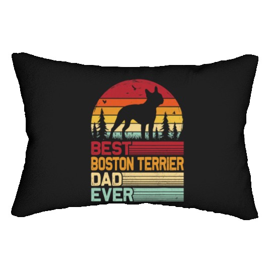Retro Vintage Best Boston Terrier Dad Ever Lumbar Pillows