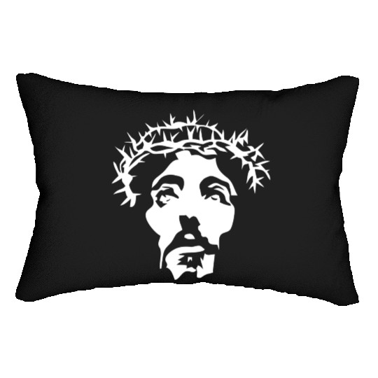 Jesus crown of thorns stencil Lumbar Pillows