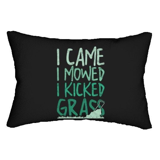 Funny Lawn Mowing I Came I Mowed I Kicked Grass Lumbar Pillows