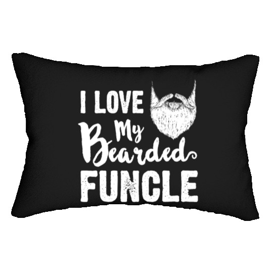 I Love My Bearded Funcle Cool Uncle Family Gift Lumbar Pillows