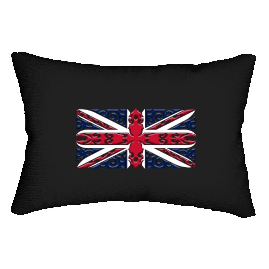 Union Jack British Flag Ornamental Style Lumbar Pillows