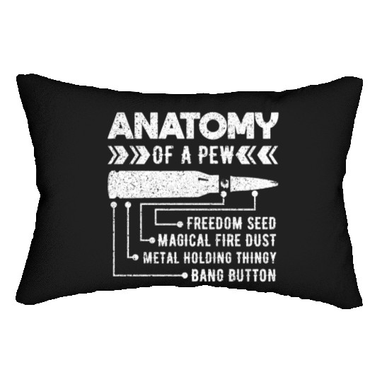 Anatomy Of A Pew Hunting Shooting Target Fire Gun Lumbar Pillows
