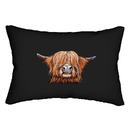 Highland Cow Print Animal Print ' Charmer ' Lumbar Pillows