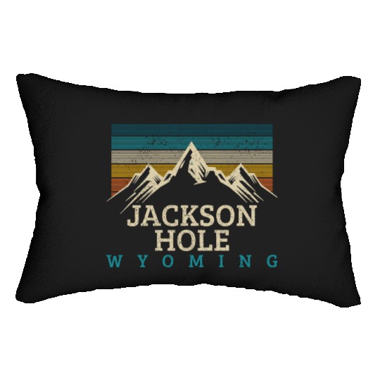 Jackson Hole Wyoming Vintage Mountains Nature Souv Lumbar Pillows