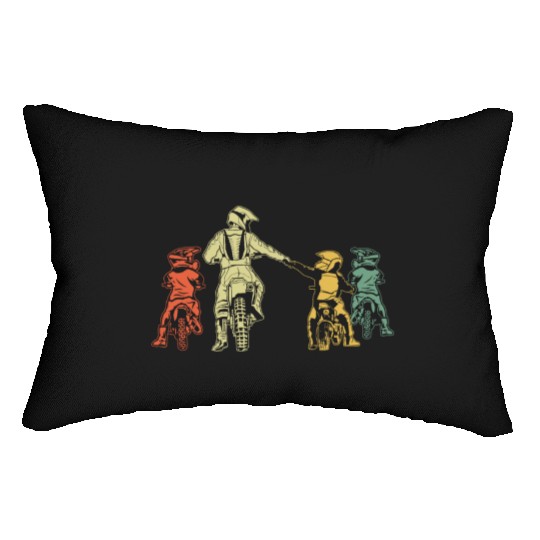 dirt bike dad Lumbar Pillows for fathers day