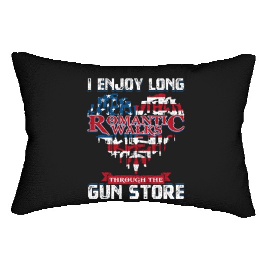 Romantic Walks The Gun Store For Gun Or Ammo Lover Lumbar Pillows