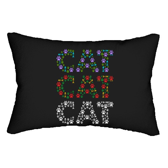 Cat mom and cat dad funny cat paws and fish bone Lumbar Pillows