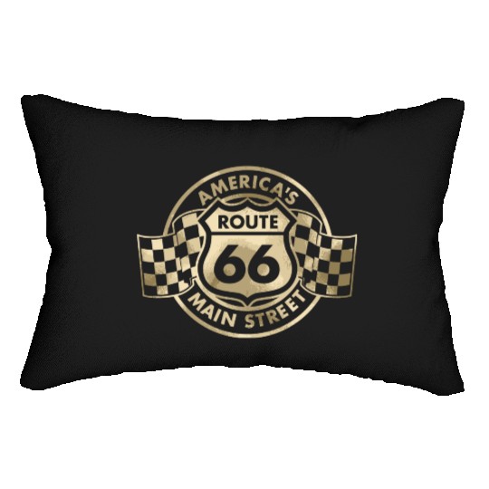 Route 66 America'S Main Street Glam Lumbar Pillows
