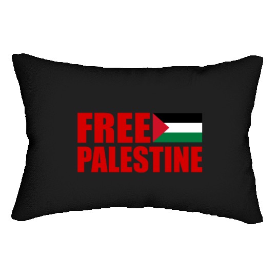 Free palestine Lumbar Pillows