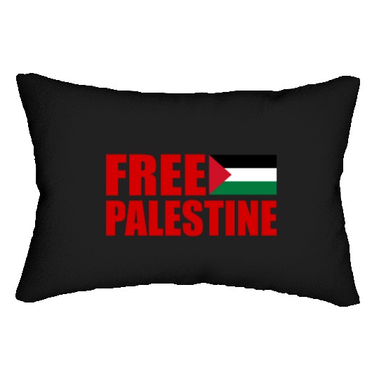Free palestine Lumbar Pillows