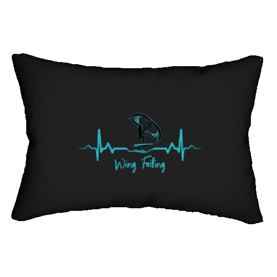 Wing Foiling Wing Surfer Heartbeat Lumbar Pillows