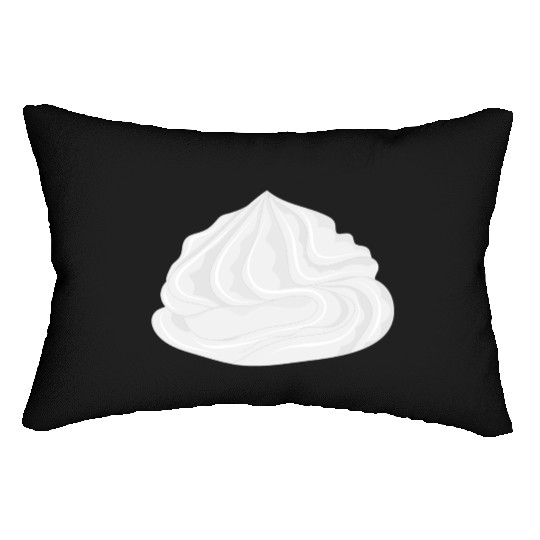 snow-white delicious whipped cream for garnish Lumbar Pillows