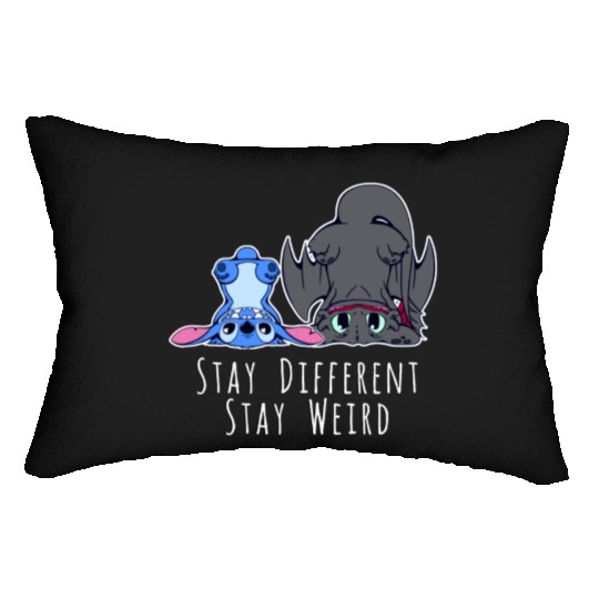 Stay Different Stay Weird Toothless And Stitch Lumbar Pillows