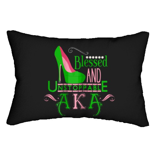 Womens AKA inspired Blessed AKA AKA sorority Alpha Lumbar Pillows