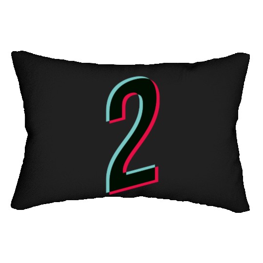 2 - jersey number - Tiktok glitch Lumbar Pillows