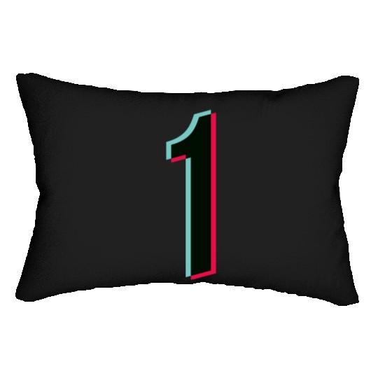 1 - jersey number - Tiktok glitch Lumbar Pillows
