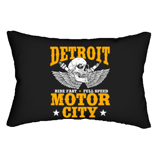Detroit Motor City, Ride Fast, Full Speed Lumbar Pillows