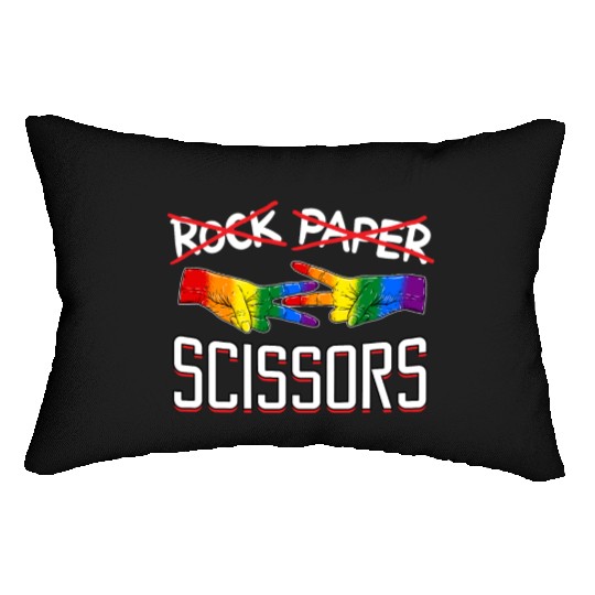 Rock Paper Scissors Lesbian LGBTQ Pride Lumbar Pillows
