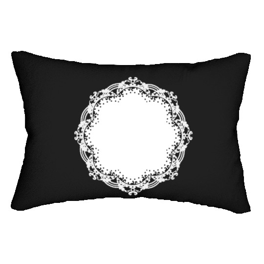 snow-white cake lace as a frame and decoration Lumbar Pillows
