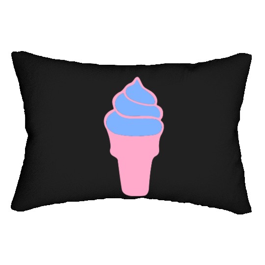 Mint-Strawberry Ice-Cream Con-I Love Ice cream Lumbar Pillows