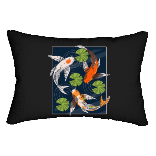 Koi Fish Lover Asian Japanese Carp Water Pond Anim Lumbar Pillows