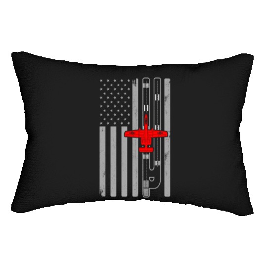 A-10 Warthog American Flag Runway A10 Thunderbird Lumbar Pillows