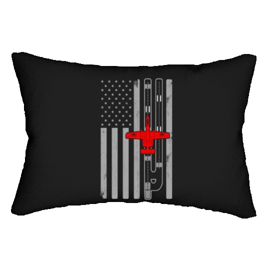 A-10 Warthog American Flag Runway A10 Thunderbird Lumbar Pillows