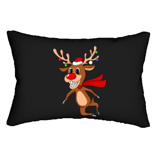 Reindeer Christmas Xmas Present Lumbar Pillows