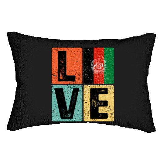I Love Afghanistan Flag for Afghan Pride Lumbar Pillows