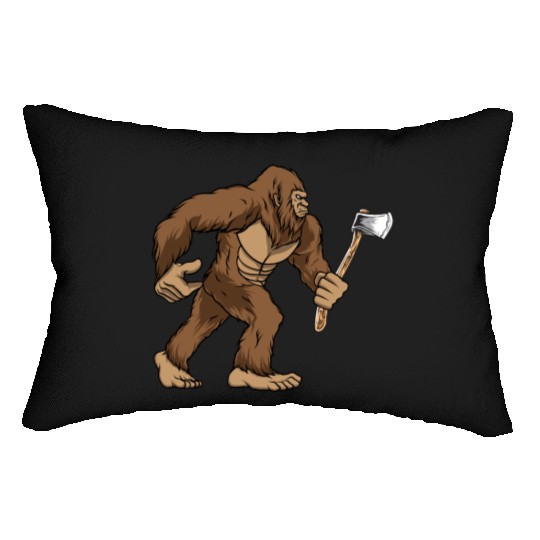 Bigfoot Lumberjack Sasquatch Carpenter Lumbar Pillows