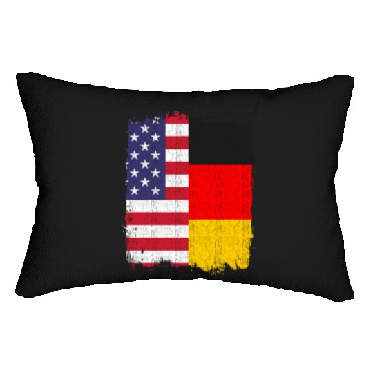 German American US Flag Germany Lumbar Pillows
