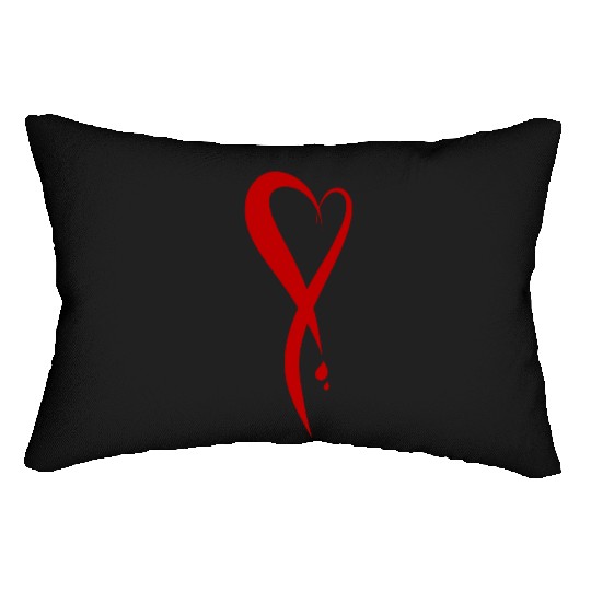 Heart bleeding, hand drawn Lumbar Pillows