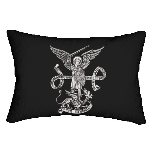 Saint St Michael Catholic Archangel Angel Defender Lumbar Pillows