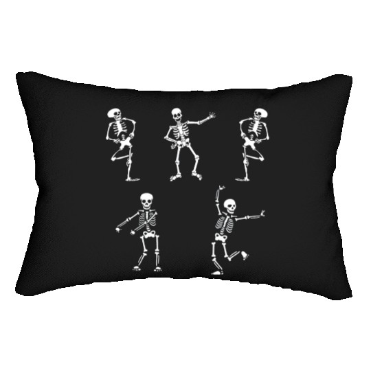 skeleton , Dancing Skeleton, Halloween , Dancing Lumbar Pillows