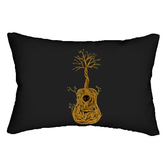 Guitar Tree of Life Nature Guitarist Gift Lumbar Pillows