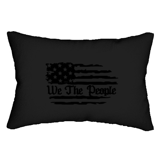 we the people american flag Lumbar Pillows