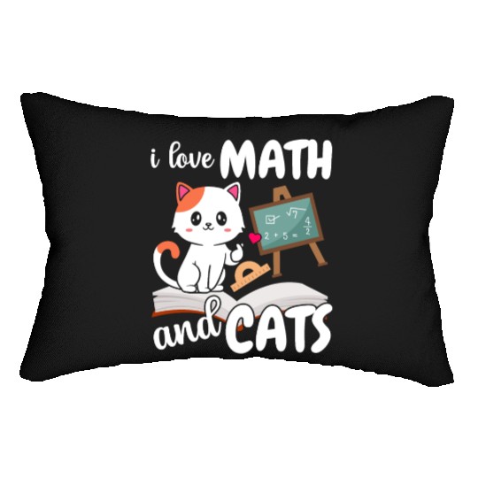I Love Math And Cats Mathematics Lumbar Pillows
