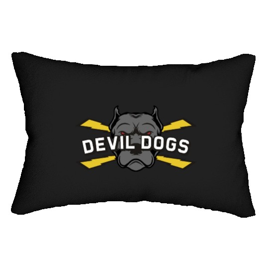 Devil dogs v4 Lumbar Pillows