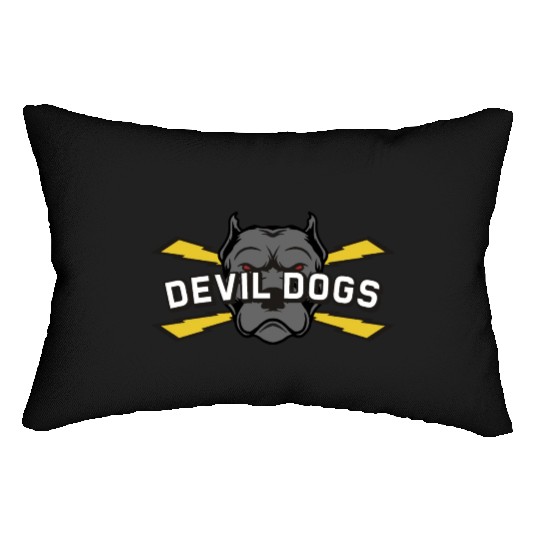 Devil dogs v4 Lumbar Pillows
