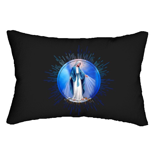 Virgin mary madonna maria ave maria catholic bibel Lumbar Pillows
