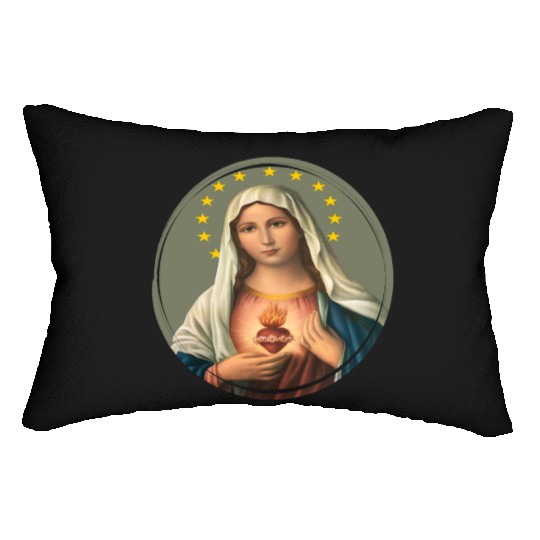 Virgin mary madonna maria ave maria catholic bibel Lumbar Pillows