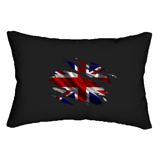 United Kingdom Ripped Flag Lumbar Pillows